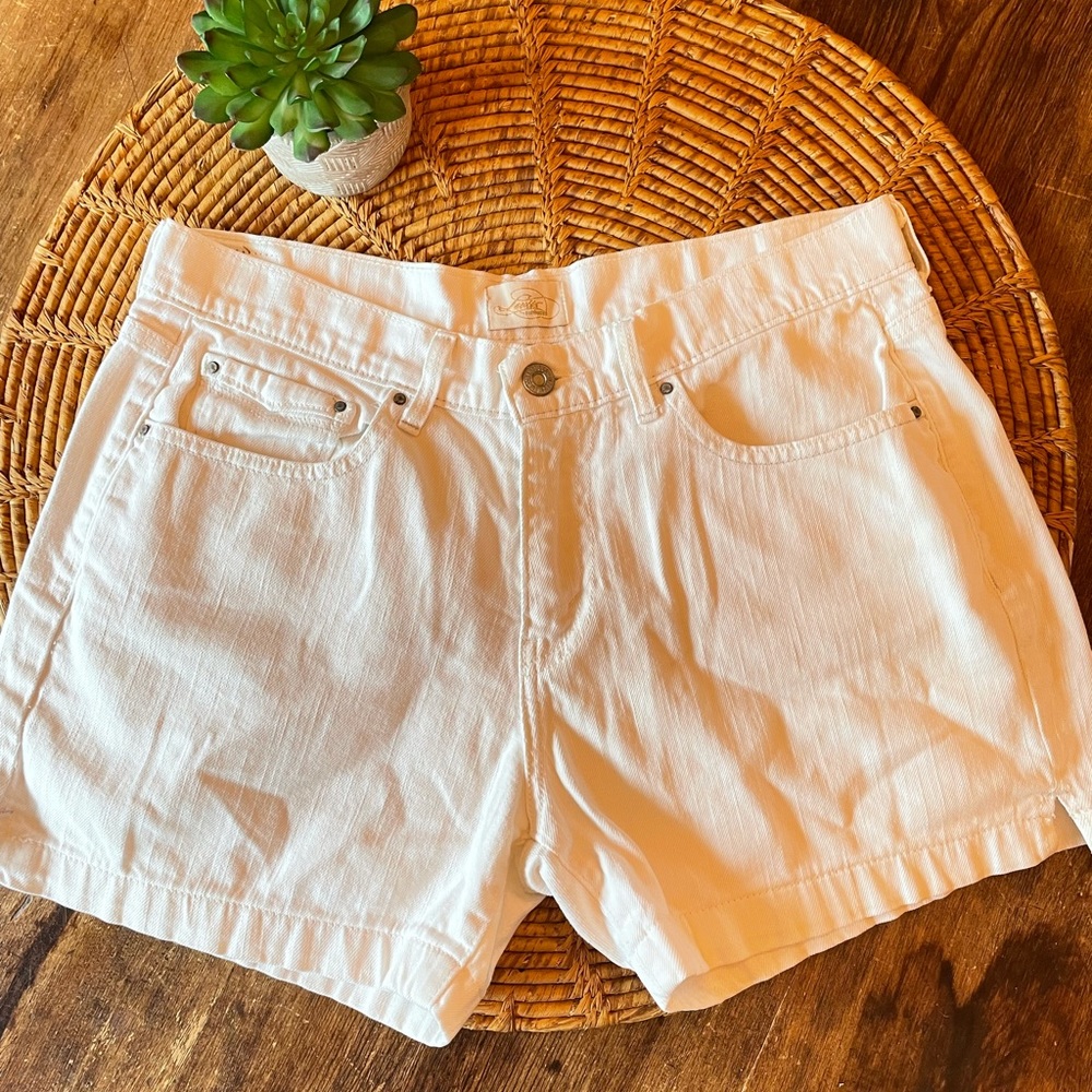 {LEVIS} White High Waist Denim 515 Shorts